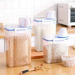 Portable Rice Bucket Miscellaneous Grain Tank Transparent Storage Bucket
