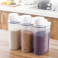 Portable Rice Bucket Miscellaneous Grain Tank Transparent Storage Bucket