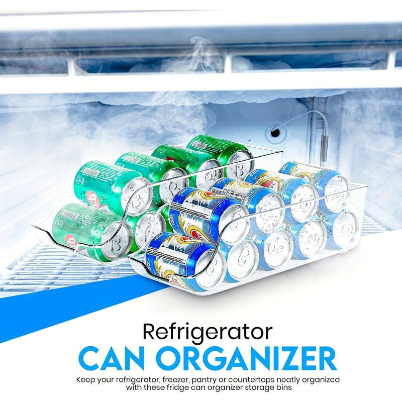 Double Layer Soda Can Dispenser Beverage Rack, 4-Pack