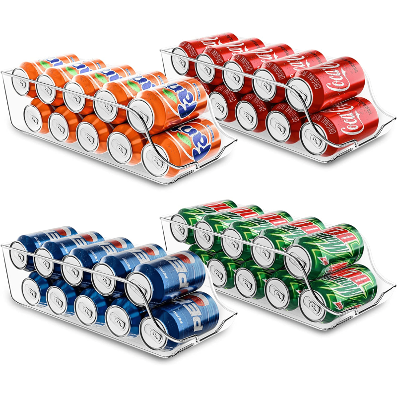 Double Layer Soda Can Dispenser Beverage Rack, 4-Pack