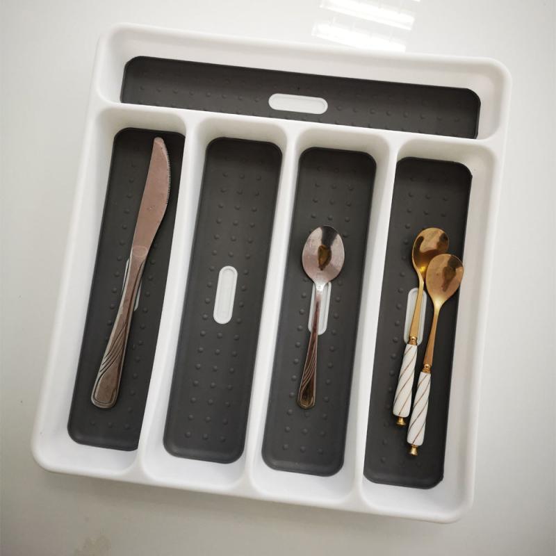 5 Slot Kitchen Cutlery Storage Tray Organize Forks Spoons Knives
