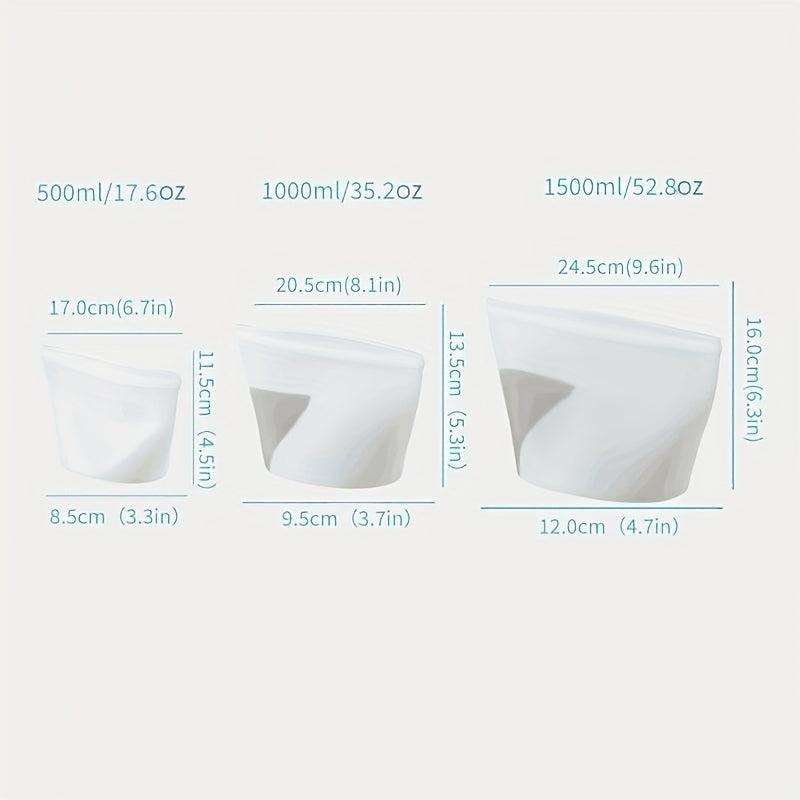 1pc 500ml Silicone Food Preservation Bags Reusable