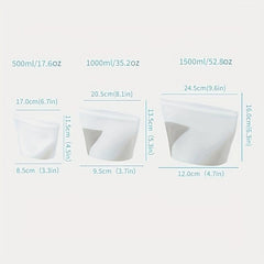 1pc 500ml Silicone Food Preservation Bags Reusable