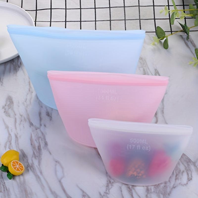 1pc 500ml Silicone Food Preservation Bags Reusable