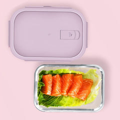 3pcs Pink Microwave Glass Lunch Box Fresh keeping Separated Lunch Box For Teens