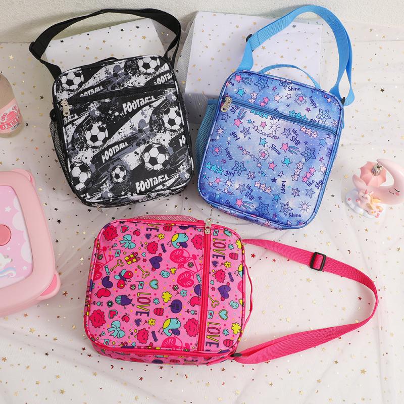 Cartoon Lunch Bag Messenger Ice Bag for Camping Picnic Beach