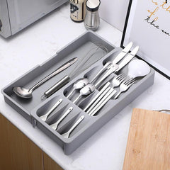 Space Saving Kitchen Utensil Organizer with Dish Separator and Cutlery Holder