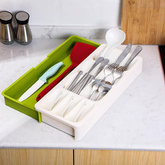 Space Saving Kitchen Utensil Organizer with Dish Separator and Cutlery Holder