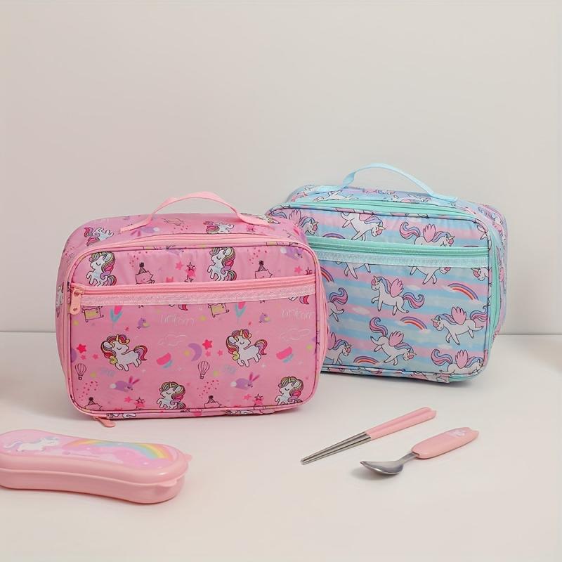 Cartoon Bento Bag Ice Pack Waterproof Lunch Box Outdoor Picnic Insulated Bag