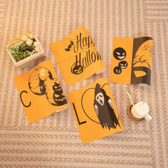 4pcs Halloween Pattern Refrigerator Mat Anti-fouling Cuttable Mat