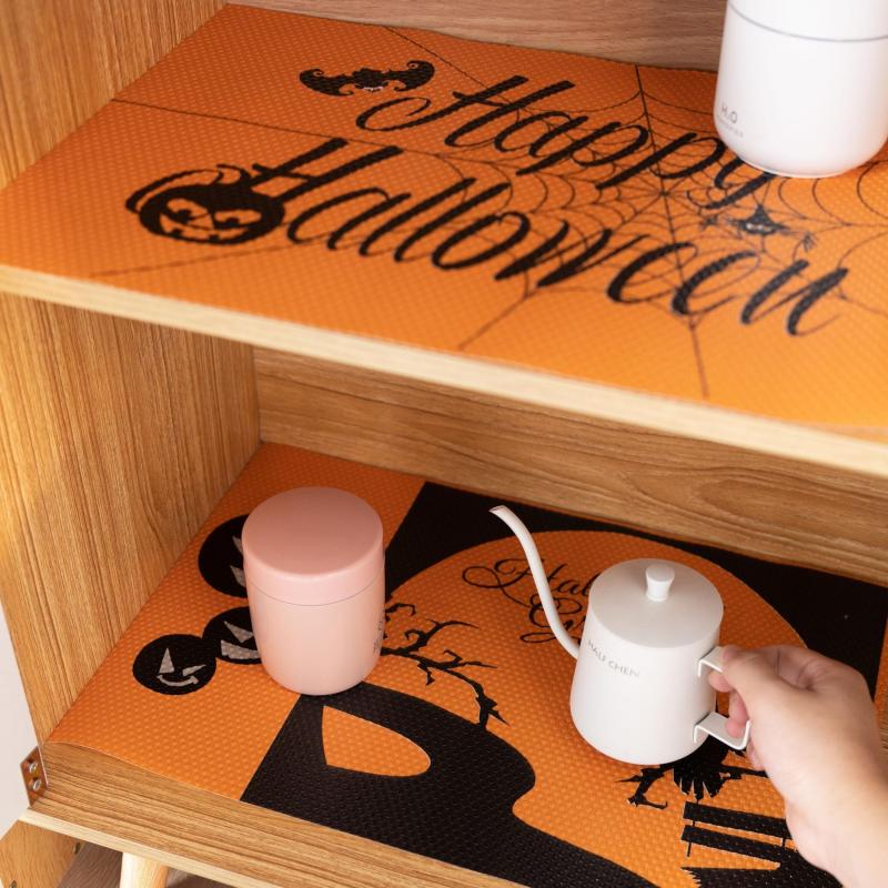4pcs Halloween Pattern Refrigerator Mat Anti-fouling Cuttable Mat
