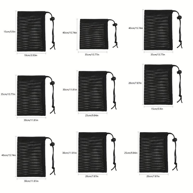 Nylon Mesh Drawstring Storage Pouch Bag for Home Travel and Outdoor Activities