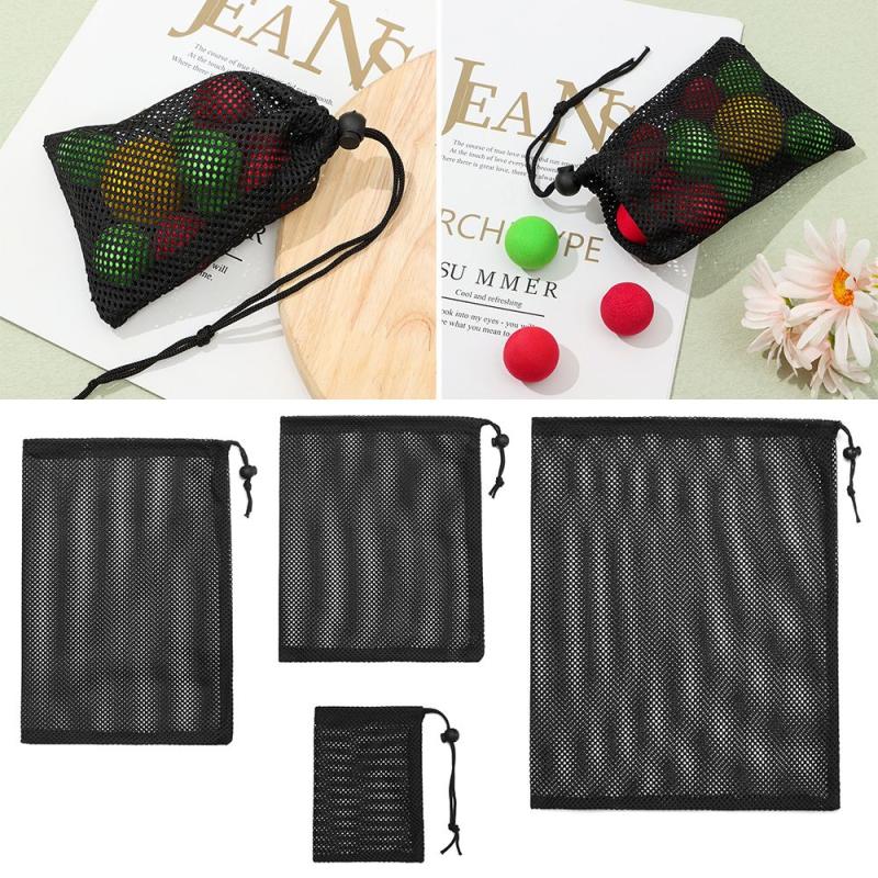 Nylon Mesh Drawstring Storage Pouch Bag for Home Travel and Outdoor Activities