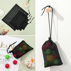 Nylon Mesh Drawstring Storage Pouch Bag for Home Travel and Outdoor Activities