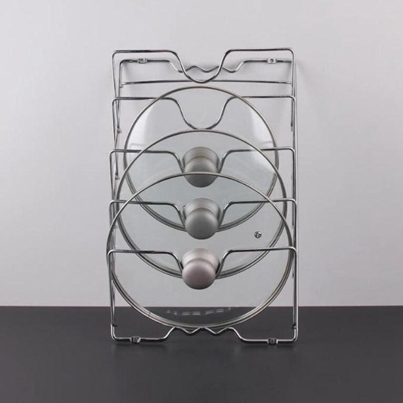 Stainless Steel Pot Lid Holder and Cutting Board Rack