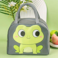 Cartoon Frog Insulated Lunch Bag Reusable Aluminum Foil Bento Bag Leakproof