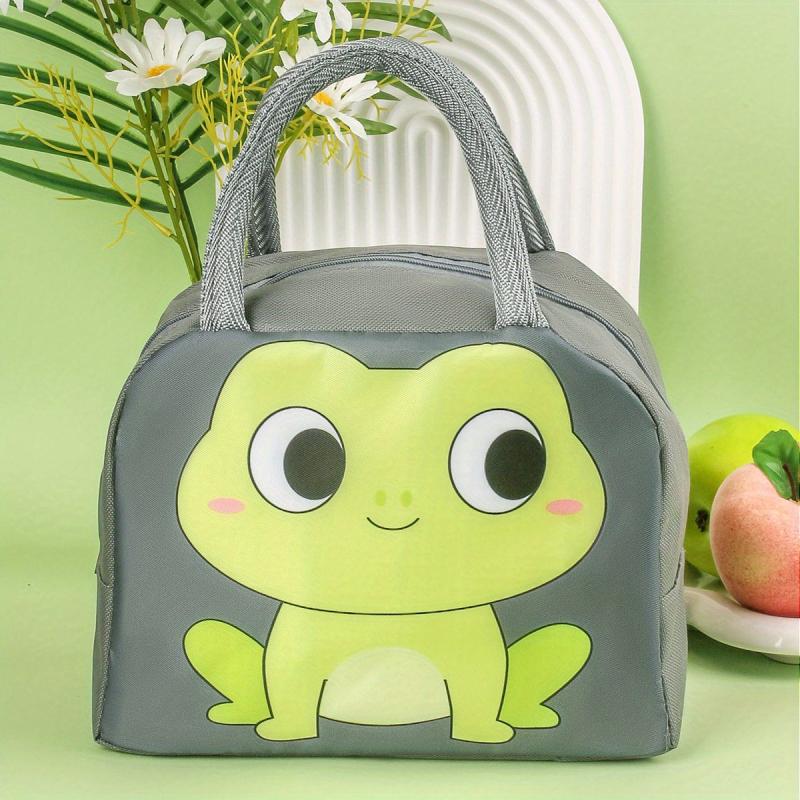 Cartoon Frog Insulated Lunch Bag Reusable Aluminum Foil Bento Bag Leakproof