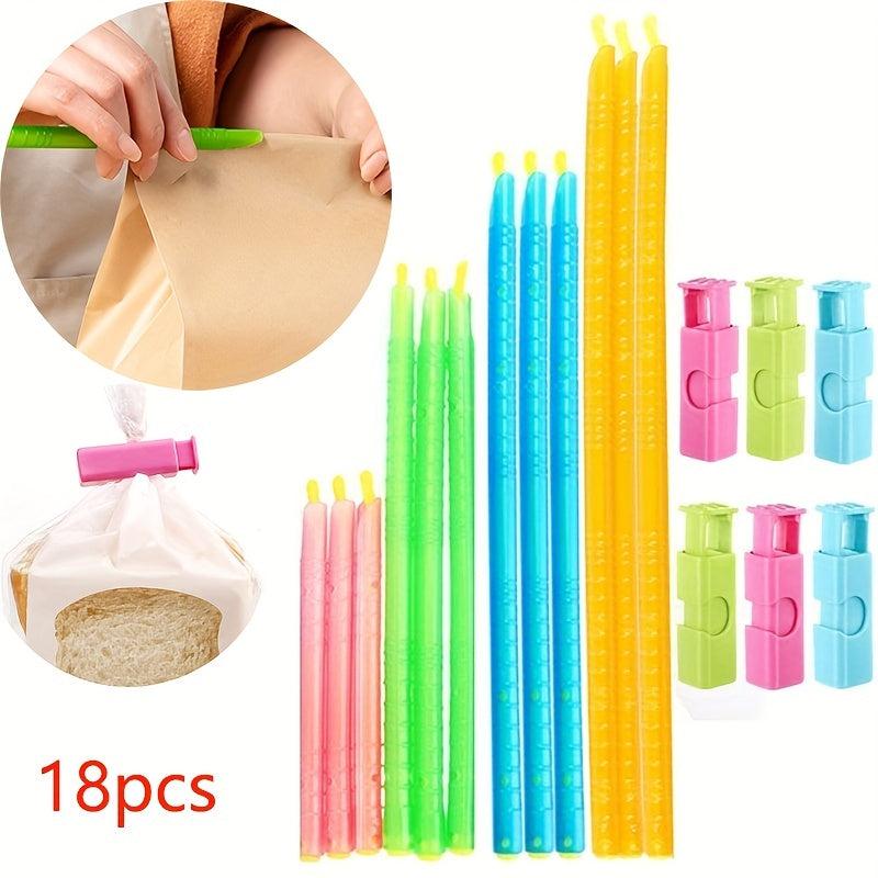 18pcs Sealing Sticks Reusable Bag Clips Airtight Seal Kitchen Accessory