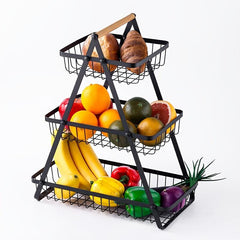 3-Layer Kitchen Fruit & Vegetable Storage Rack Portable Candy Tray