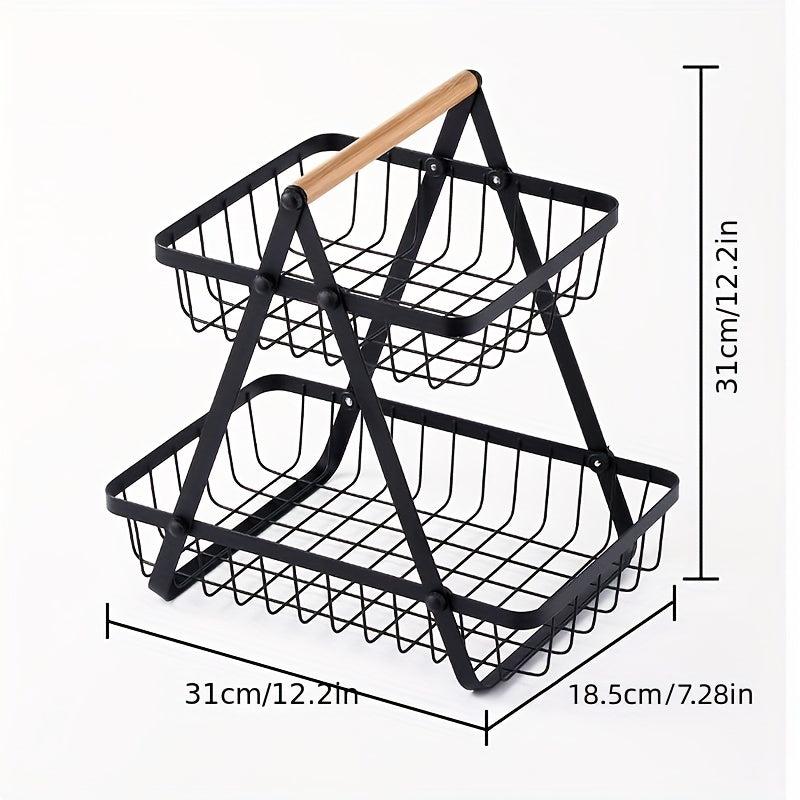 3-Layer Kitchen Fruit & Vegetable Storage Rack Portable Candy Tray