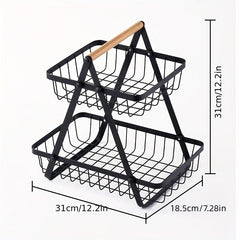 3-Layer Kitchen Fruit & Vegetable Storage Rack Portable Candy Tray