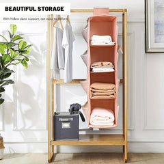 1pc Hanging Wardrobe Shelf Organiser Foldable Dustproof Container