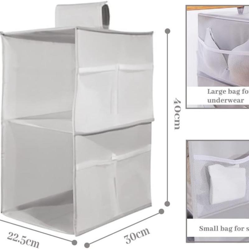 1pc Hanging Wardrobe Shelf Organiser Foldable Dustproof Container