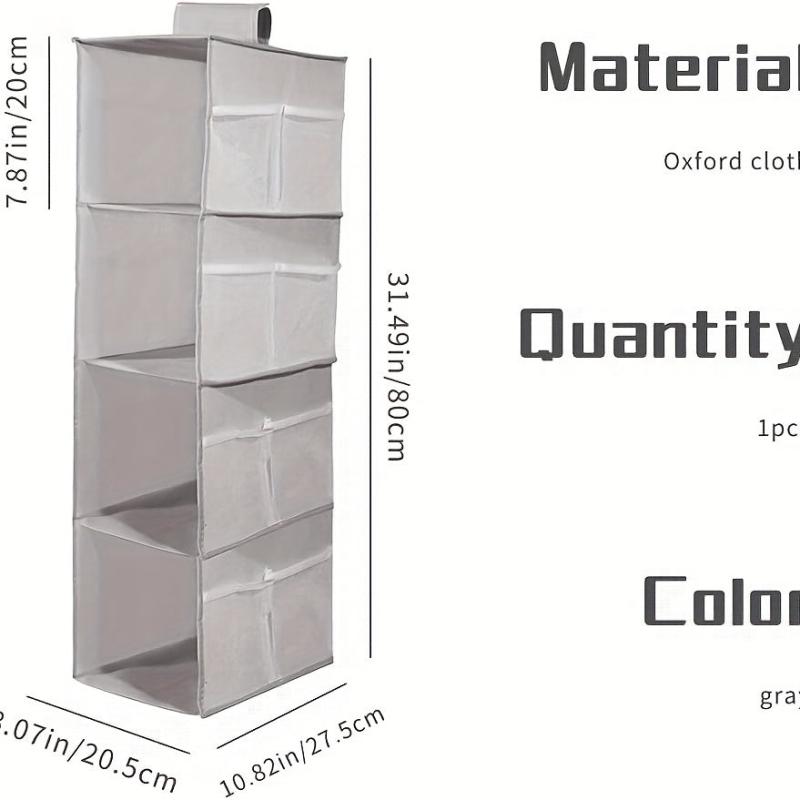 1pc Hanging Wardrobe Shelf Organiser Foldable Dustproof Container
