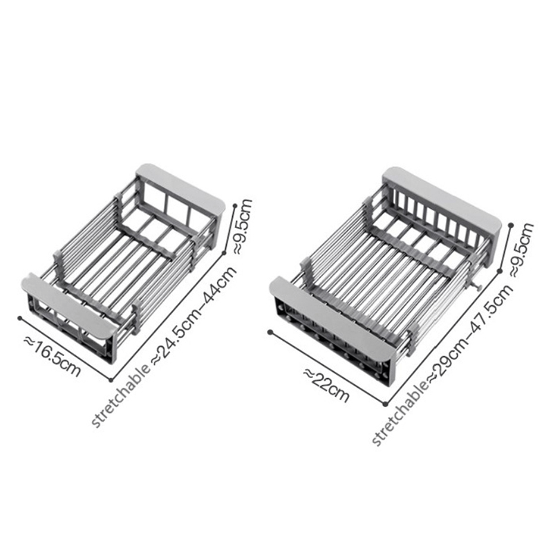 Kitchen Sink Drain Basket Telescopic Tableware Drain Rack