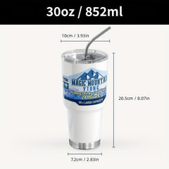30oz Stainless Steel Vacuum Flask with Straw Leakproof Insulated Cup