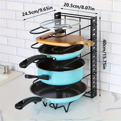 Pot And Pan Organizer For Cabinet 5 Layer Vertical Pot Cover Rack