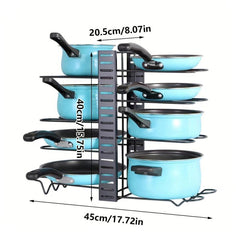 Pot And Pan Organizer For Cabinet 5 Layer Vertical Pot Cover Rack