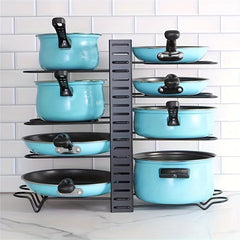 Pot And Pan Organizer For Cabinet 5 Layer Vertical Pot Cover Rack