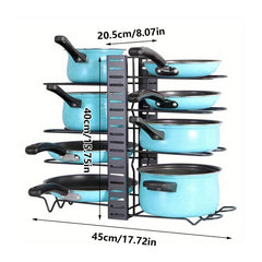 Pot And Pan Organizer For Cabinet 5 Layer Vertical Pot Cover Rack