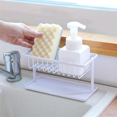 Sponge Rack with Dish Soap Storage and Cleaning Tool Basket