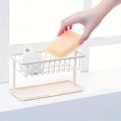 Sponge Rack with Dish Soap Storage and Cleaning Tool Basket