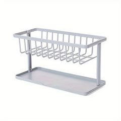 Sponge Rack with Dish Soap Storage and Cleaning Tool Basket