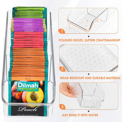 Tea Bag Organizer Tea Bag Storage Holder Clear Storage Bins For Kitchen