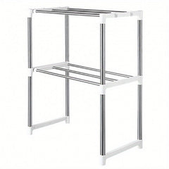 Retractable Microwave Oven Rack Double Layer Storage Bracket