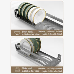 Stainless Steel Kitchen Rack with Bowl Plate Drain Spoon Wall Mounted