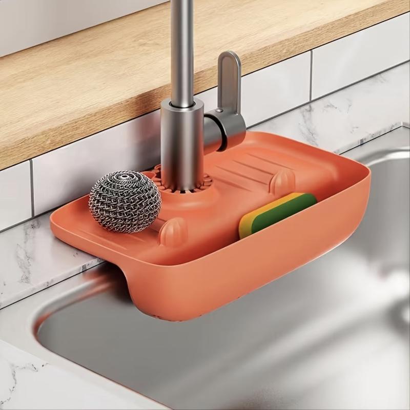 Spatter proof Drain Rack For Faucets Sponge Drain Receptacle