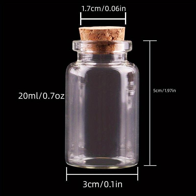 3pcs Clear Glass Bottles With Cork Stopper Empty Spice Jars DIY Crafts