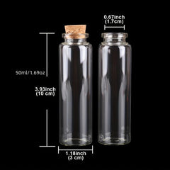 3pcs Clear Glass Bottles With Cork Stopper Empty Spice Jars DIY Crafts