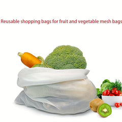 Reusable Fruit Veg Mesh Bags Drawstring Shopping Bags