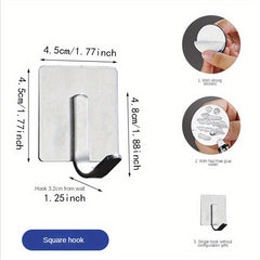 1pc Stainless Steel Punch Hook Wall Sticky Hook