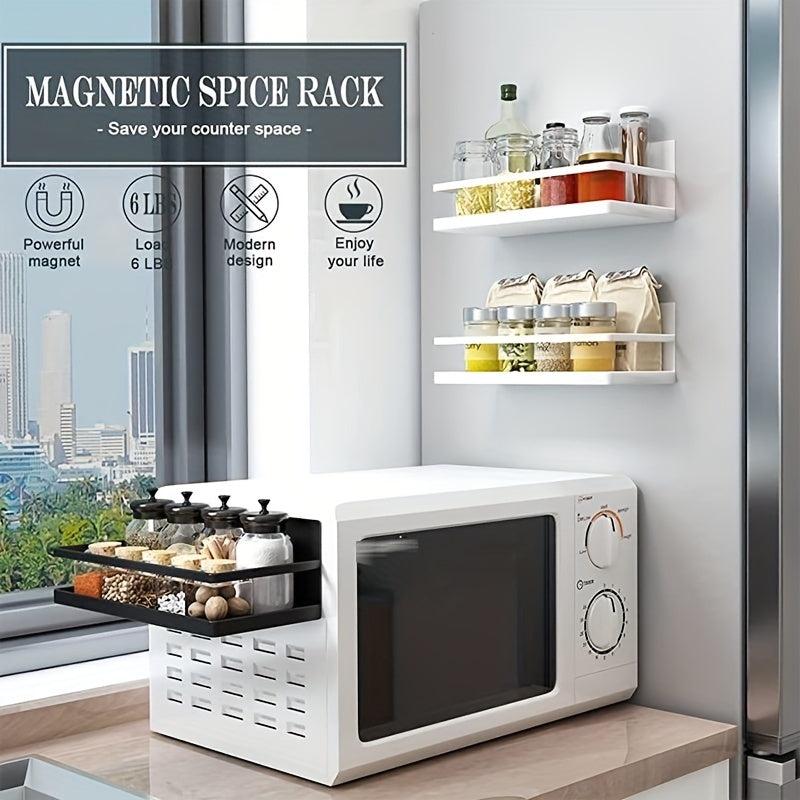 1pc Magnetic Seasoning Rack Spice Storage Rack Single Layer Refrigerator Seasoni