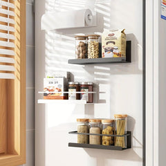 1pc Magnetic Seasoning Rack Spice Storage Rack Single Layer Refrigerator Seasoni