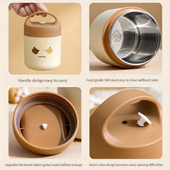 Bear Insulation Lunch Box Stainless Steel Mini Breakfast Cup