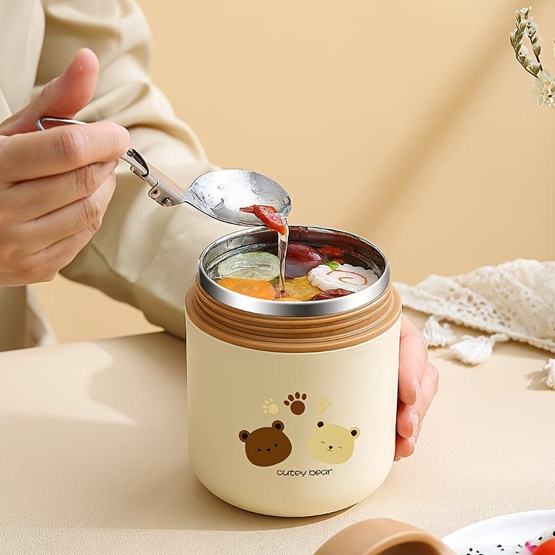 Bear Insulation Lunch Box Stainless Steel Mini Breakfast Cup