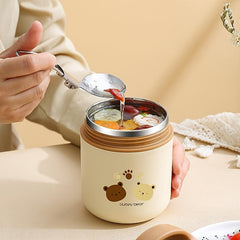 Bear Insulation Lunch Box Stainless Steel Mini Breakfast Cup